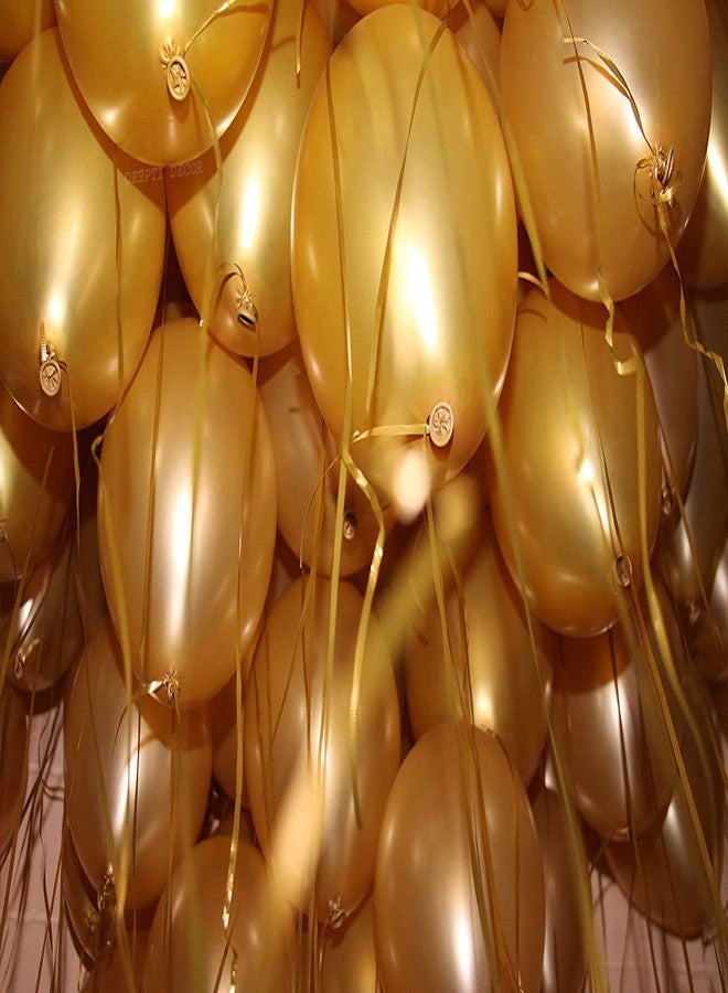 DEEPTI DECOR 50 Pcs Golden Color Latex Super Metallic HD Balloons 12" Inch Best For Theme Party Decoration, Happy Birthday Party Supplies, Wedding, Anniversary, Office Party Purpose, House party - Image 4